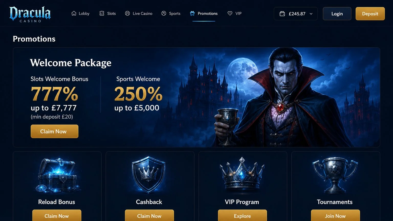 Dracula Casino promotions and reward offers for UK players Dracula Casino promotions and reward offers